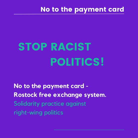 No to the payment card Rostock (Nein zur Bezahlkarte Rostock)